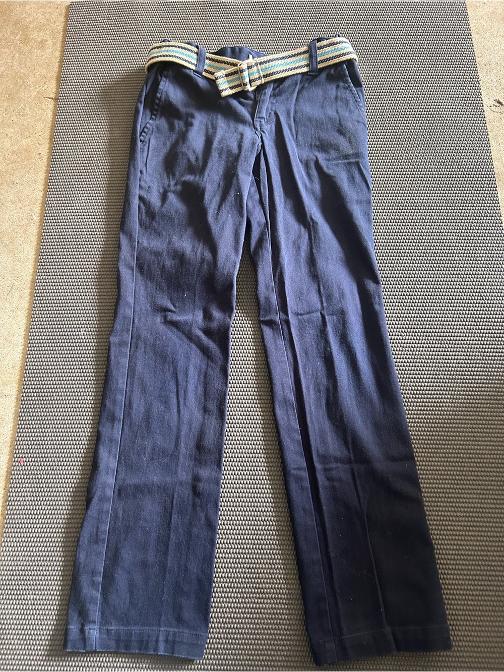 French Toast Navy Pants with Elastic Waistband